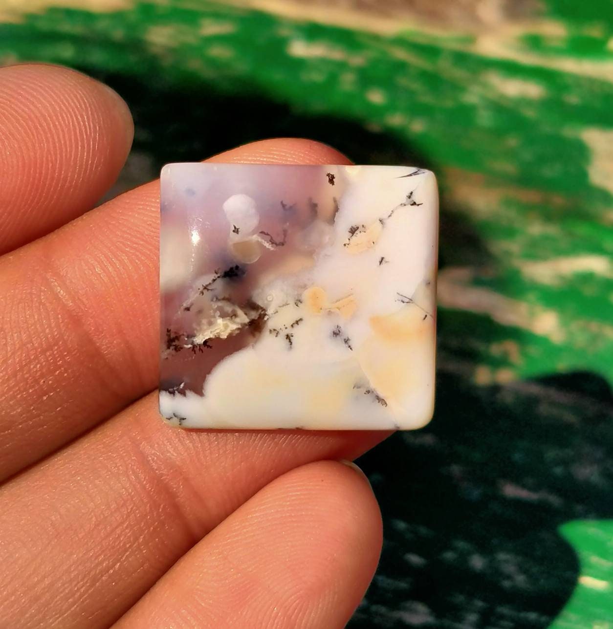 ARSAA GEMS AND MINERALSNatural top quality beautiful square shape dendritic opal cabochon - Premium  from ARSAA GEMS AND MINERALS - Just $15.00! Shop now at ARSAA GEMS AND MINERALS