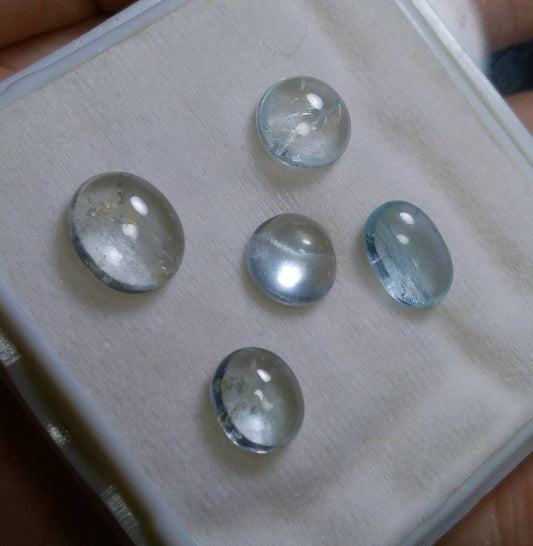 ARSAA GEMS AND MINERALSNatural fine quality beautiful 17 carats small lot of oval shapes aquamarine Cabochons - Premium  from ARSAA GEMS AND MINERALS - Just $34.00! Shop now at ARSAA GEMS AND MINERALS