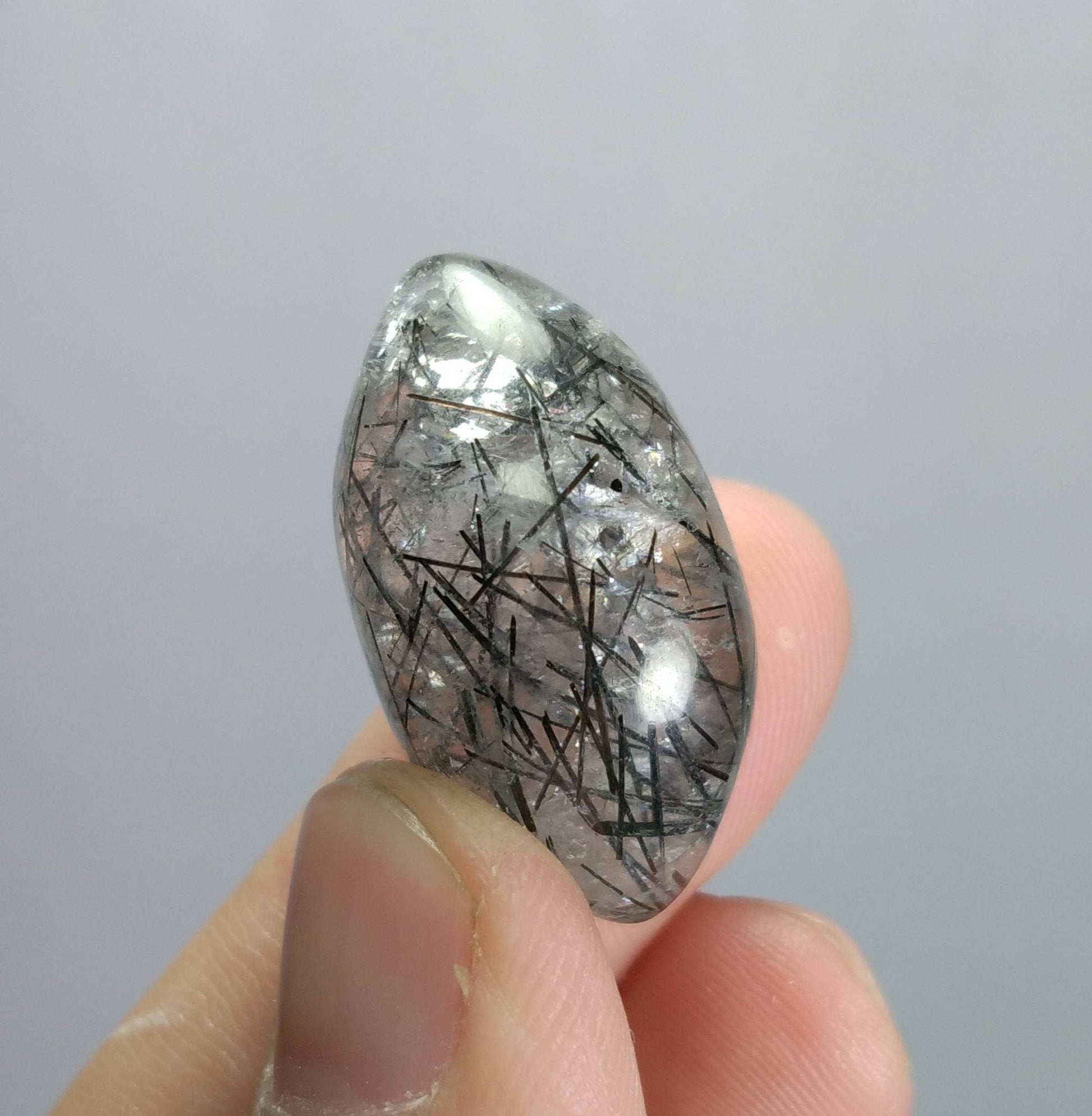 ARSAA GEMS AND MINERALSNatural fine quality beautiful 53 carats oblodon shape black tourmaline included quartz Cabochon - Premium  from ARSAA GEMS AND MINERALS - Just $25.00! Shop now at ARSAA GEMS AND MINERALS