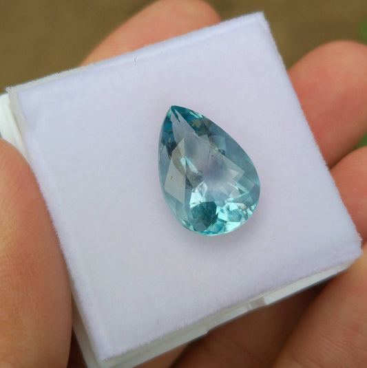 ARSAA GEMS AND MINERALSNatural fine quality beautiful 12.5 carats VV clarity faceted pear shape blue fluorite gem - Premium  from ARSAA GEMS AND MINERALS - Just $25.00! Shop now at ARSAA GEMS AND MINERALS