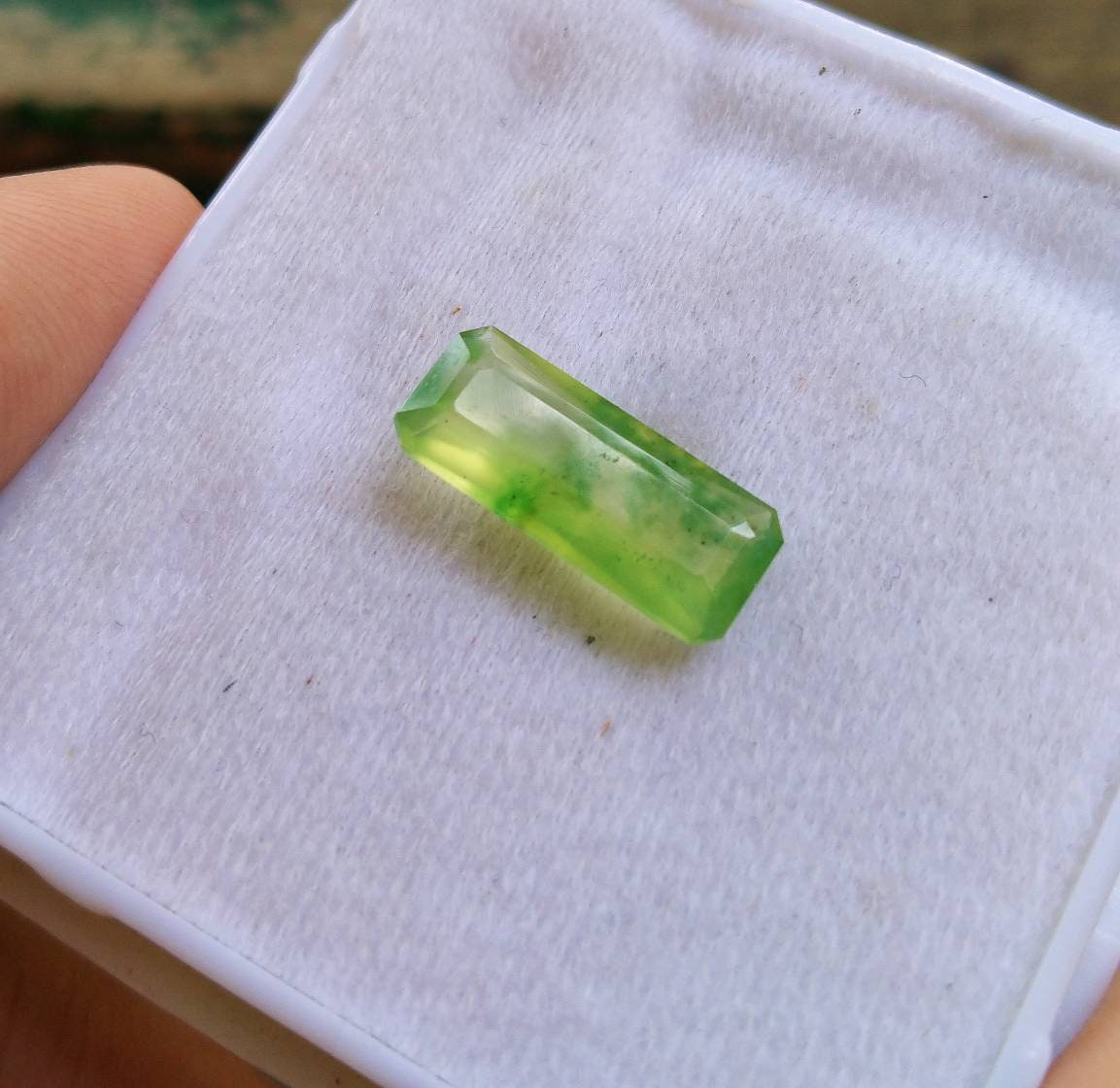 ARSAA GEMS AND MINERALSNatural fine quality beautiful 6 carats radiant shape faceted green hydrograssular garnet gem - Premium  from ARSAA GEMS AND MINERALS - Just $18.00! Shop now at ARSAA GEMS AND MINERALS