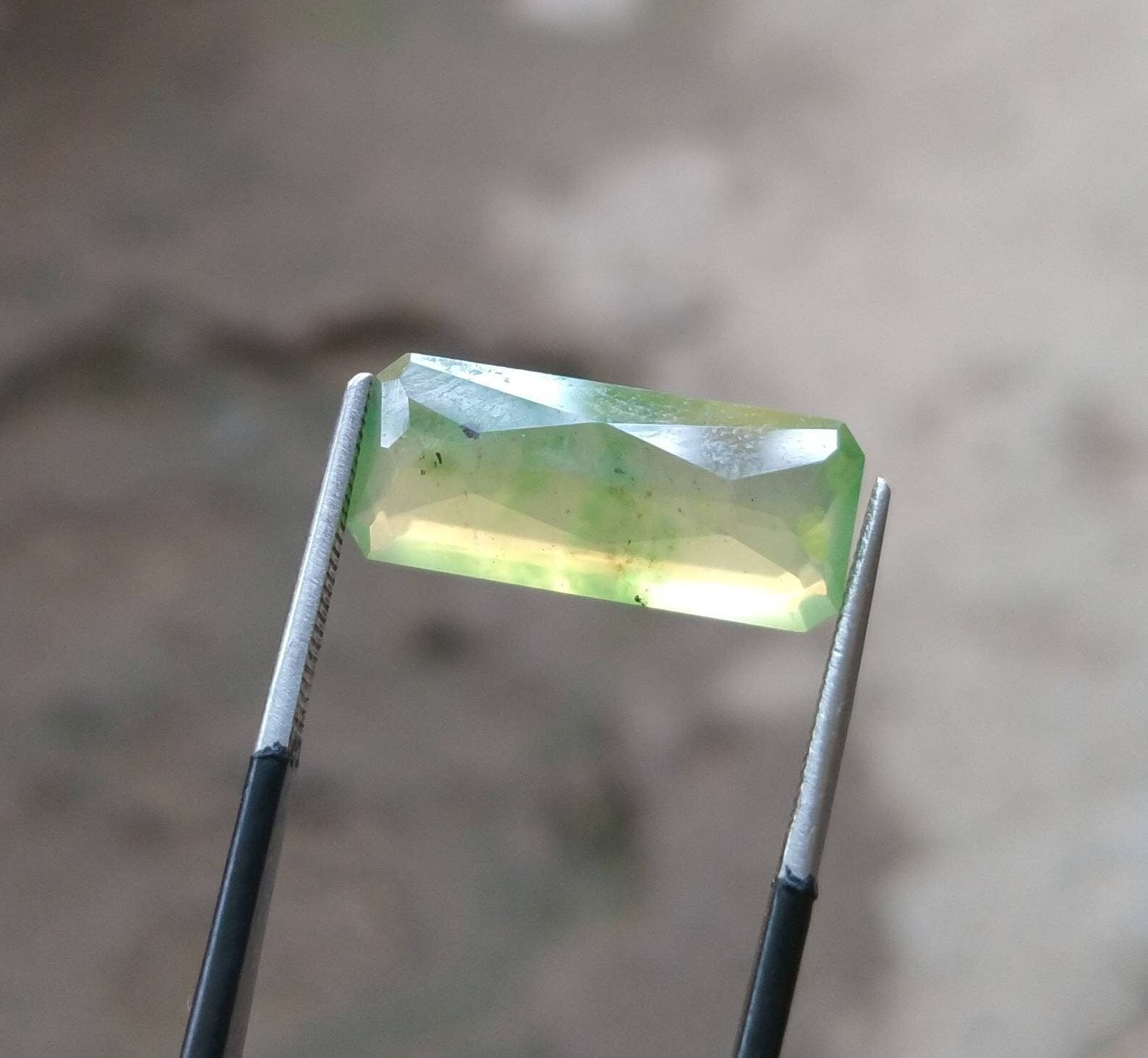 ARSAA GEMS AND MINERALSNatural fine quality beautiful 6 carats radiant shape faceted green hydrograssular garnet gem - Premium  from ARSAA GEMS AND MINERALS - Just $18.00! Shop now at ARSAA GEMS AND MINERALS