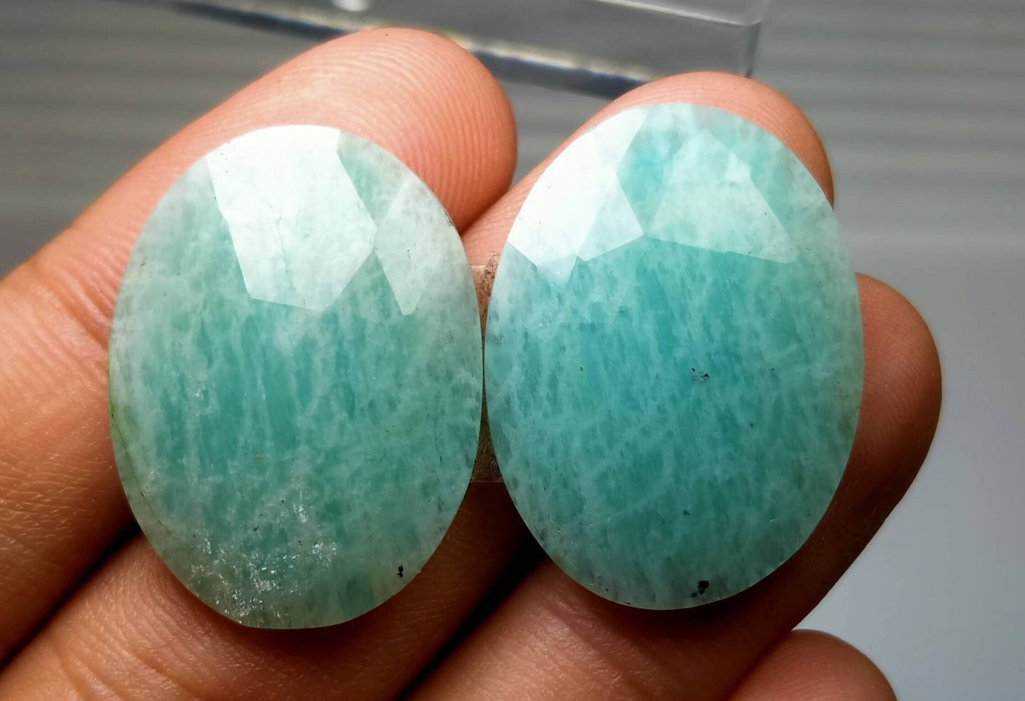 ARSAA GEMS AND MINERALSNatural good quality pear of amazonite cabochons - Premium  from ARSAA GEMS AND MINERALS - Just $15.00! Shop now at ARSAA GEMS AND MINERALS