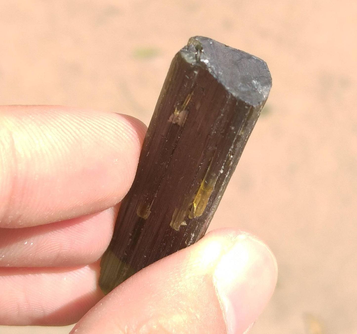 ARSAA GEMS AND MINERALSNatural top quality beautiful 14.8 grams double terminated double sided green cap Tourmaline crystal - Premium  from ARSAA GEMS AND MINERALS - Just $65.00! Shop now at ARSAA GEMS AND MINERALS