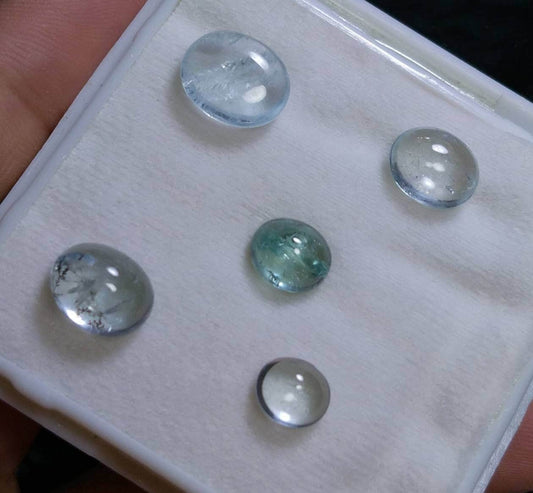 ARSAA GEMS AND MINERALSNatural fine quality beautiful 19 carats small lot of oval shapes aquamarine Cabochons - Premium  from ARSAA GEMS AND MINERALS - Just $38.00! Shop now at ARSAA GEMS AND MINERALS