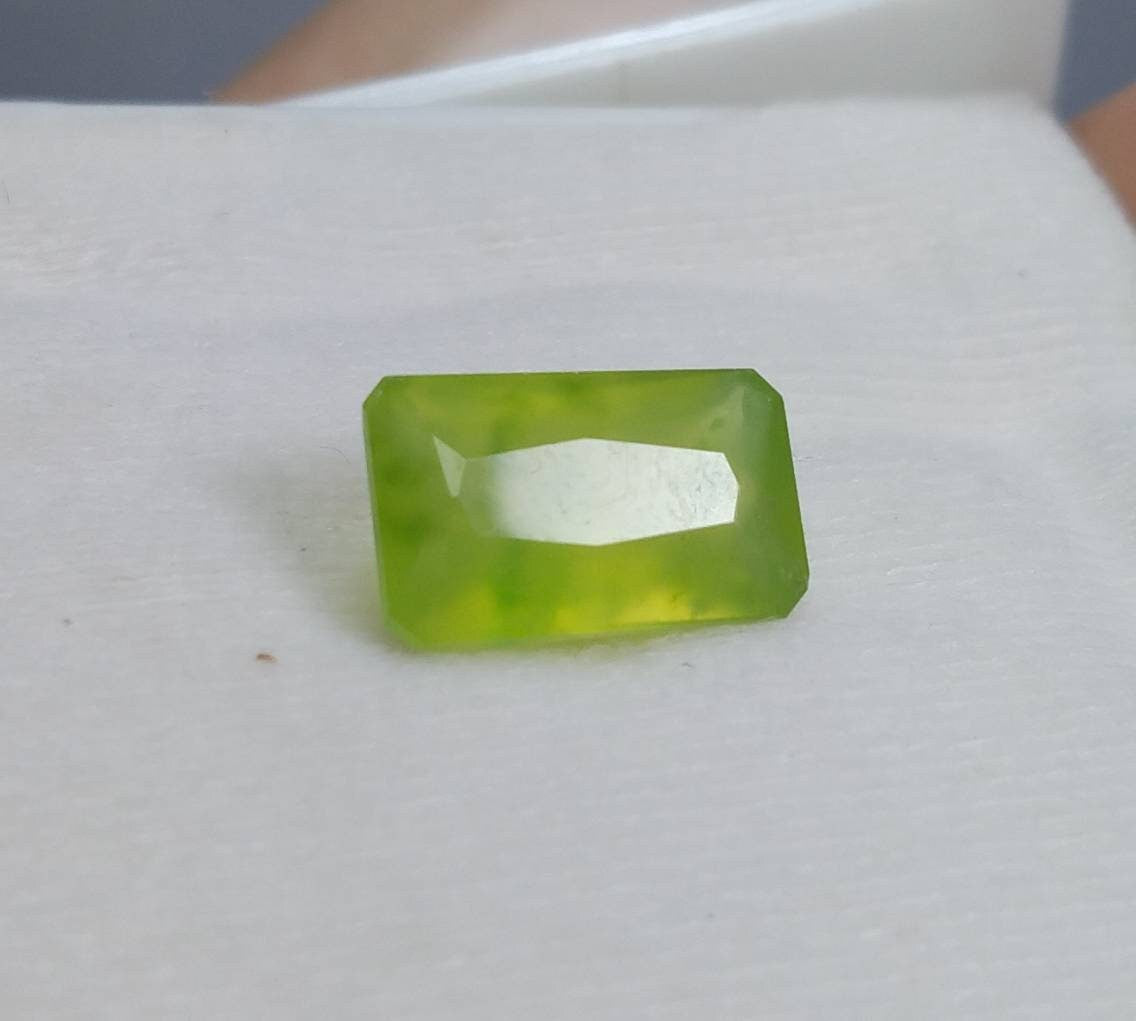 ARSAA GEMS AND MINERALSNatural top quality beautiful 7.5 carat radiant shape Faceted green hydrograssular garnet gem - Premium  from ARSAA GEMS AND MINERALS - Just $15.00! Shop now at ARSAA GEMS AND MINERALS