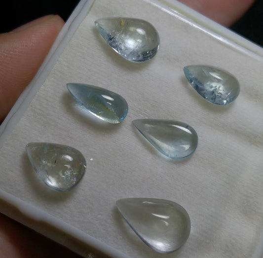 ARSAA GEMS AND MINERALSNatural fine quality beautiful 25 carats small lot of pear shapes aquamarine Cabochons - Premium  from ARSAA GEMS AND MINERALS - Just $50.00! Shop now at ARSAA GEMS AND MINERALS