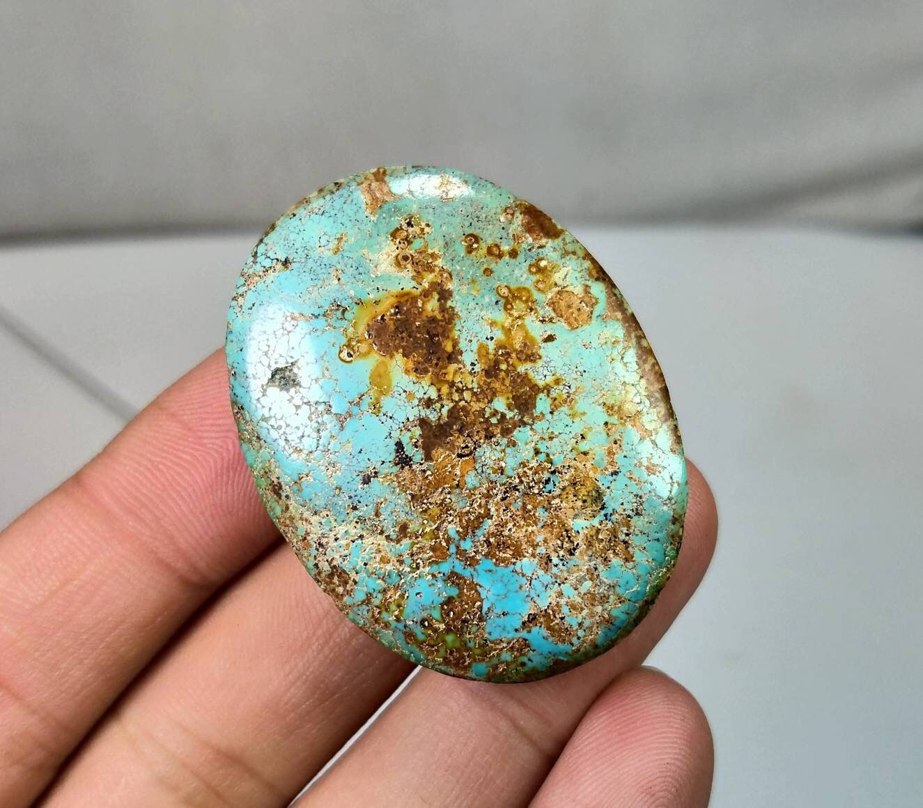 ARSAA GEMS AND MINERALSNatural good quality beautiful locket size turquoise cabochon - Premium  from ARSAA GEMS AND MINERALS - Just $45.00! Shop now at ARSAA GEMS AND MINERALS