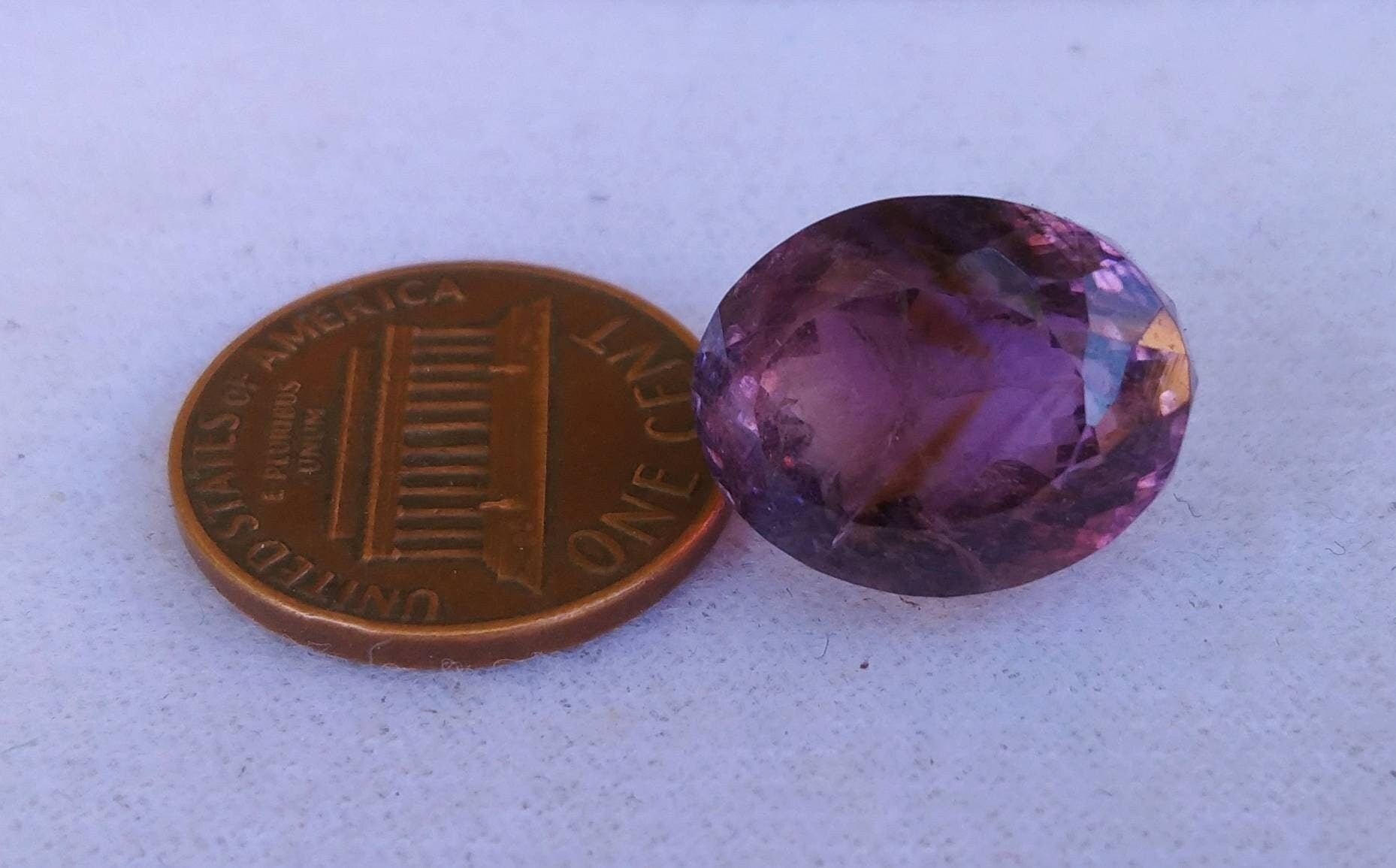 ARSAA GEMS AND MINERALSNatural fine quality beautiful 14 carats deep purple color oval shape faceted amethyst gem - Premium  from ARSAA GEMS AND MINERALS - Just $35.00! Shop now at ARSAA GEMS AND MINERALS