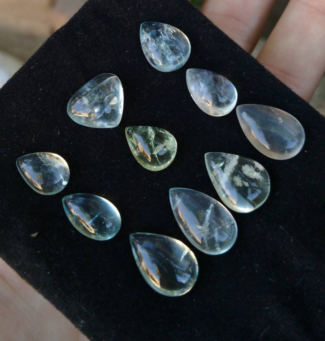 ARSAA GEMS AND MINERALSNatural good quality beautiful 53 carats small lot of pear shapes light blue color aquamarine cabochons - Premium  from ARSAA GEMS AND MINERALS - Just $40.00! Shop now at ARSAA GEMS AND MINERALS