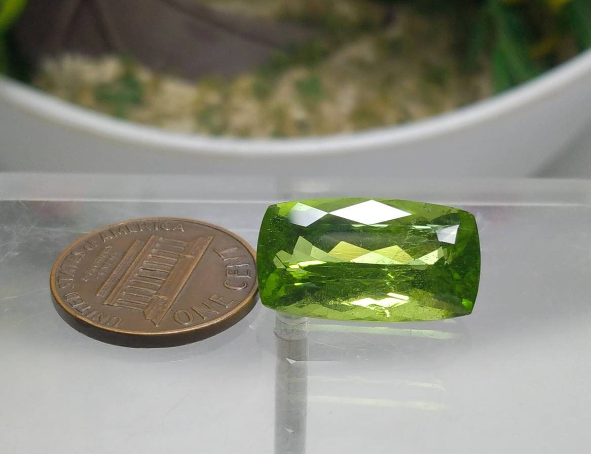 ARSAA GEMS AND MINERALSNatural high quality beautiful 15 carats green faceted radiant shape peridot gem - Premium  from ARSAA GEMS AND MINERALS - Just $335.00! Shop now at ARSAA GEMS AND MINERALS