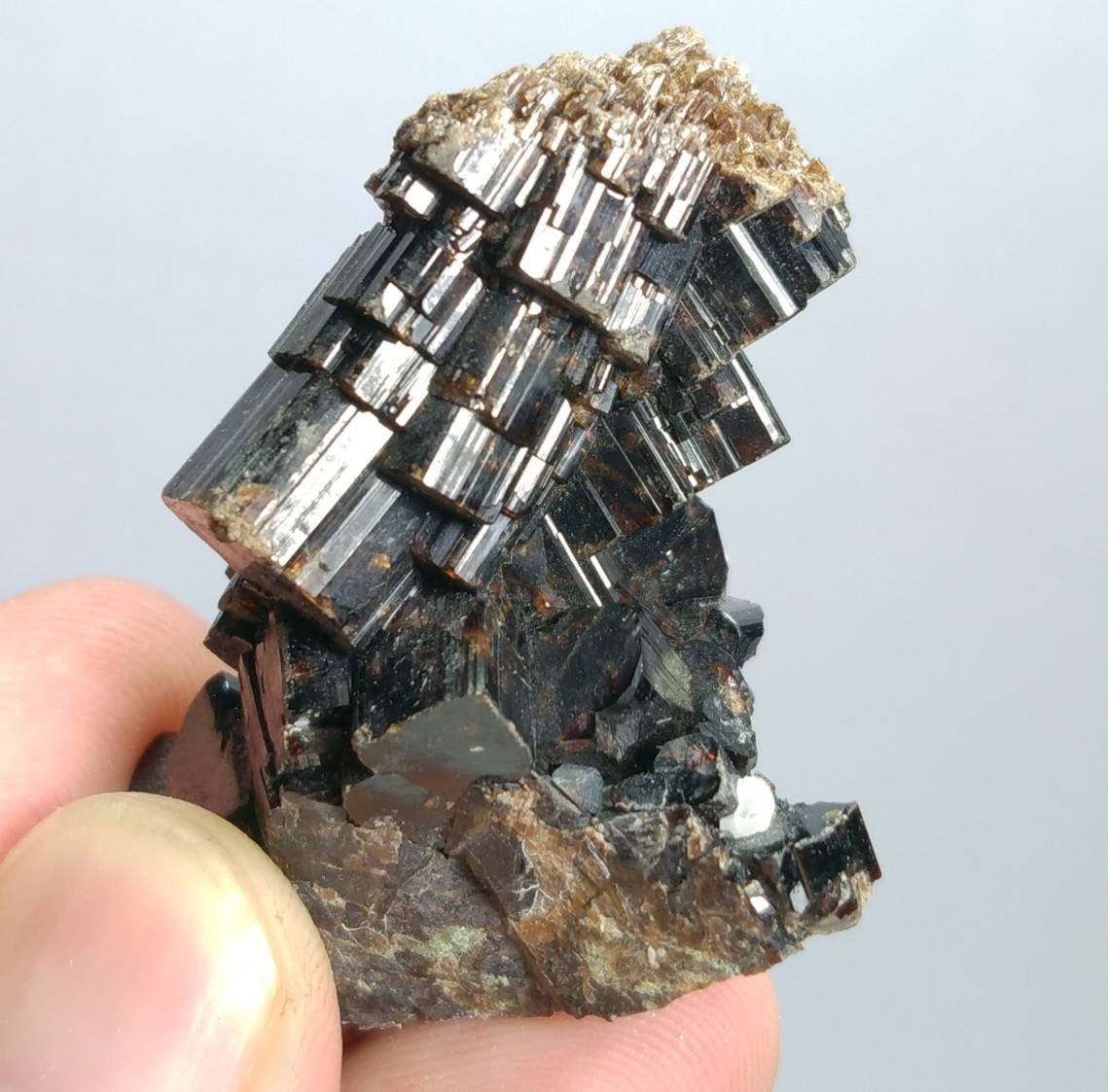 ARSAA GEMS AND MINERALSNatural top quality 32.3 grams High grade Vesuvianite cluster specimen. Showing dark brown color on its terminations. - Premium  from ARSAA GEMS AND MINERALS - Just $80.00! Shop now at ARSAA GEMS AND MINERALS