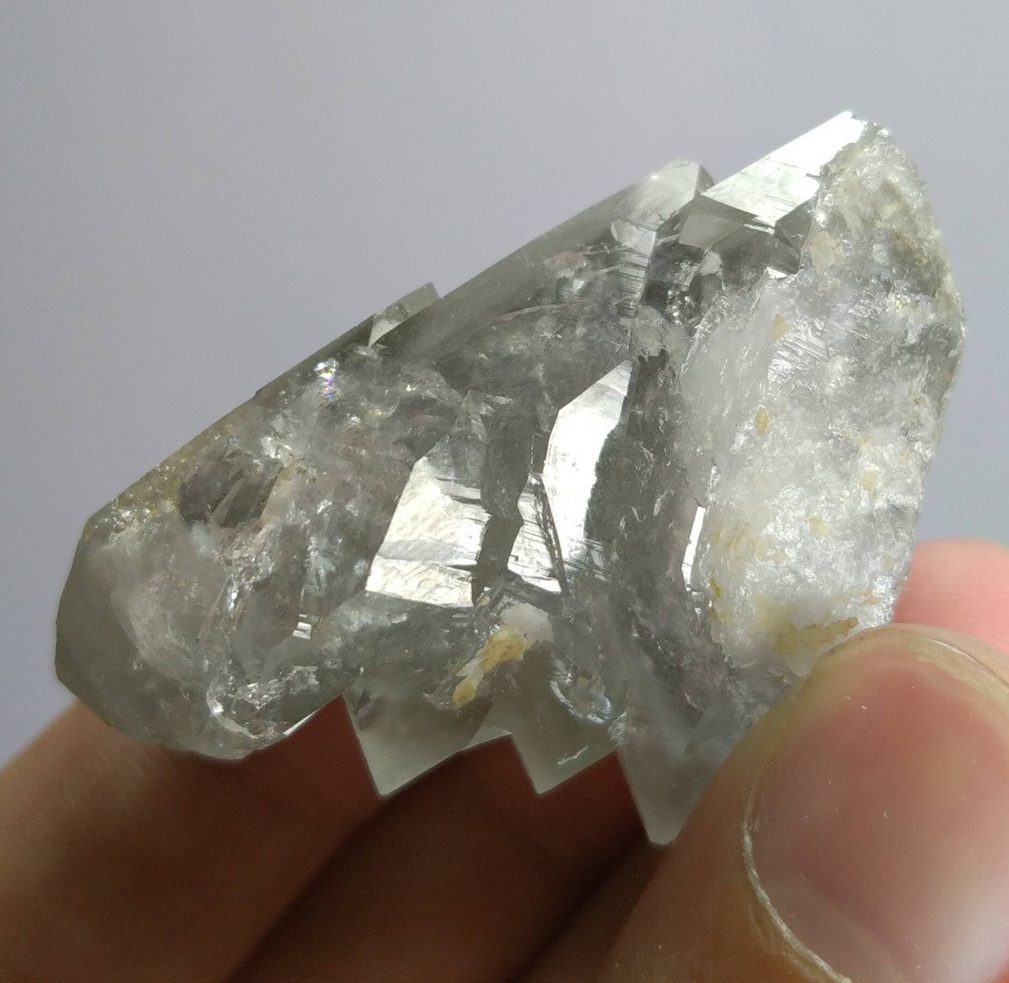 ARSAA GEMS AND MINERALSNatural top quality 36 grams Rare grey color with lodolite inclusions Quartz parellel grown cluster - Premium  from ARSAA GEMS AND MINERALS - Just $36.00! Shop now at ARSAA GEMS AND MINERALS