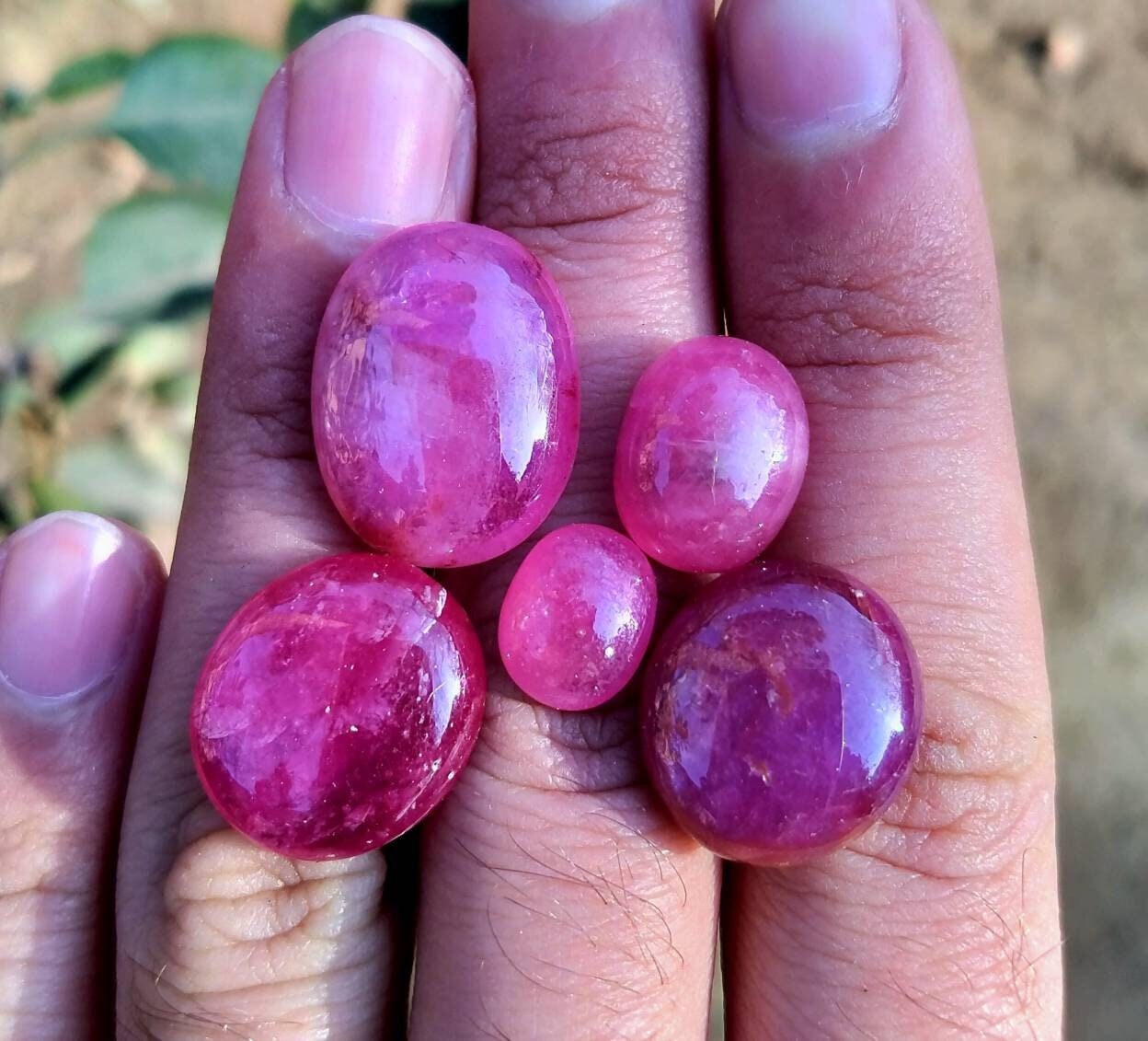 ARSAA GEMS AND MINERALSNatural top quality beautiful cabochons of Ruby Glass filled treated - Premium  from ARSAA GEMS AND MINERALS - Just $30.00! Shop now at ARSAA GEMS AND MINERALS