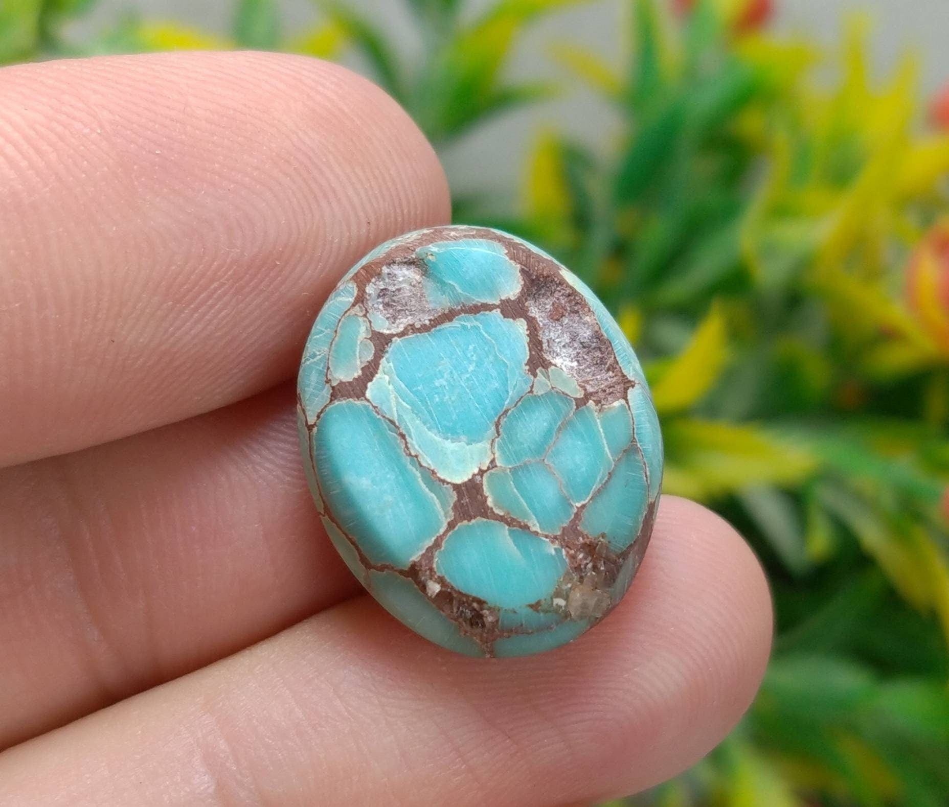 ARSAA GEMS AND MINERALSNatural top quality beautiful 14 carats spider web Egyptian turquoise cabochon - Premium  from ARSAA GEMS AND MINERALS - Just $28.00! Shop now at ARSAA GEMS AND MINERALS