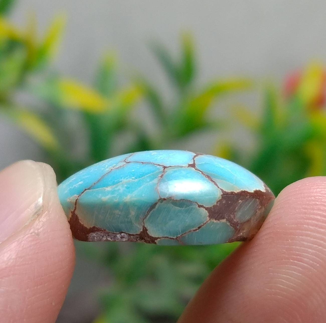 ARSAA GEMS AND MINERALSNatural top quality beautiful 14 carats spider web Egyptian turquoise cabochon - Premium  from ARSAA GEMS AND MINERALS - Just $28.00! Shop now at ARSAA GEMS AND MINERALS