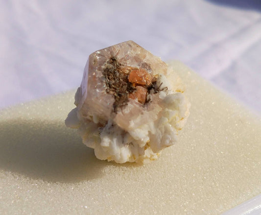 ARSAA GEMS AND MINERALSNatural top quality 16 grams rutile cluster, spessartite garnet on flourescent Apatite combo crystal specimen - Premium  from ARSAA GEMS AND MINERALS - Just $50.00! Shop now at ARSAA GEMS AND MINERALS