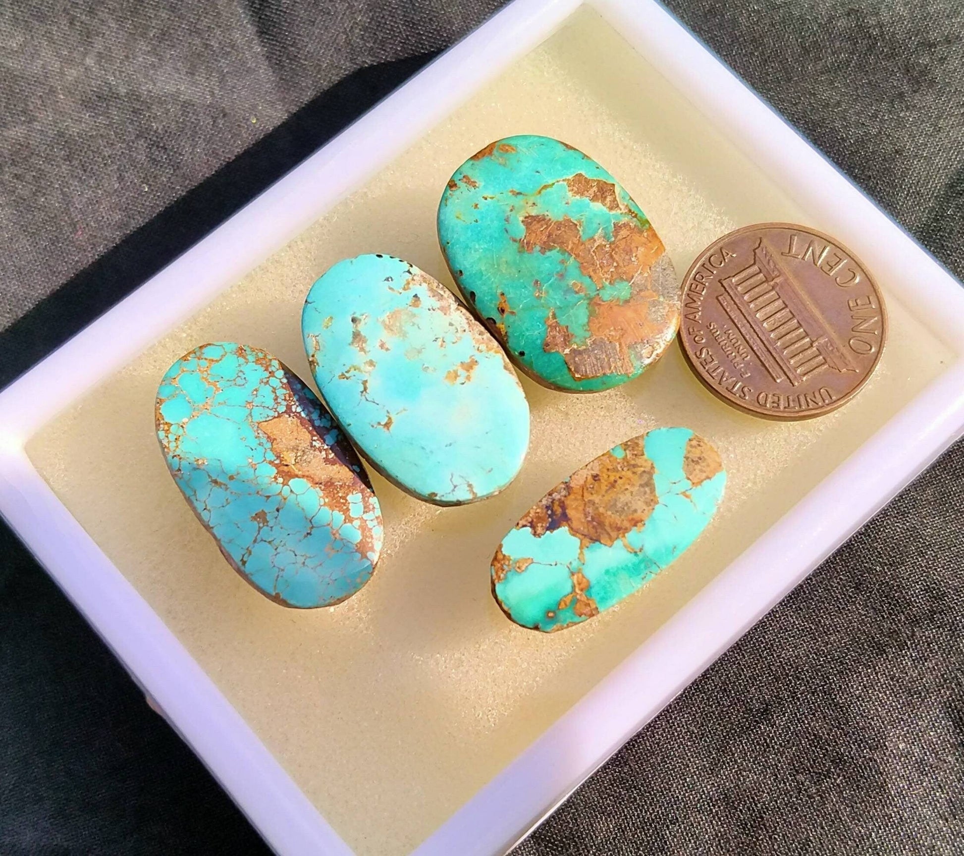 ARSAA GEMS AND MINERALSNatural good quality beautiful 14.5 grams turquoise cabochons - Premium  from ARSAA GEMS AND MINERALS - Just $70.00! Shop now at ARSAA GEMS AND MINERALS