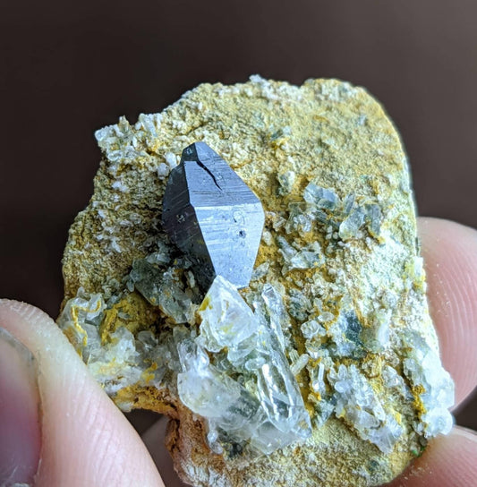 ARSAA GEMS AND MINERALSRare on matrix anatas crystal with chlorine quartz, weight 9.6 gram - Premium  from ARSAA GEMS AND MINERALS - Just $40.00! Shop now at ARSAA GEMS AND MINERALS