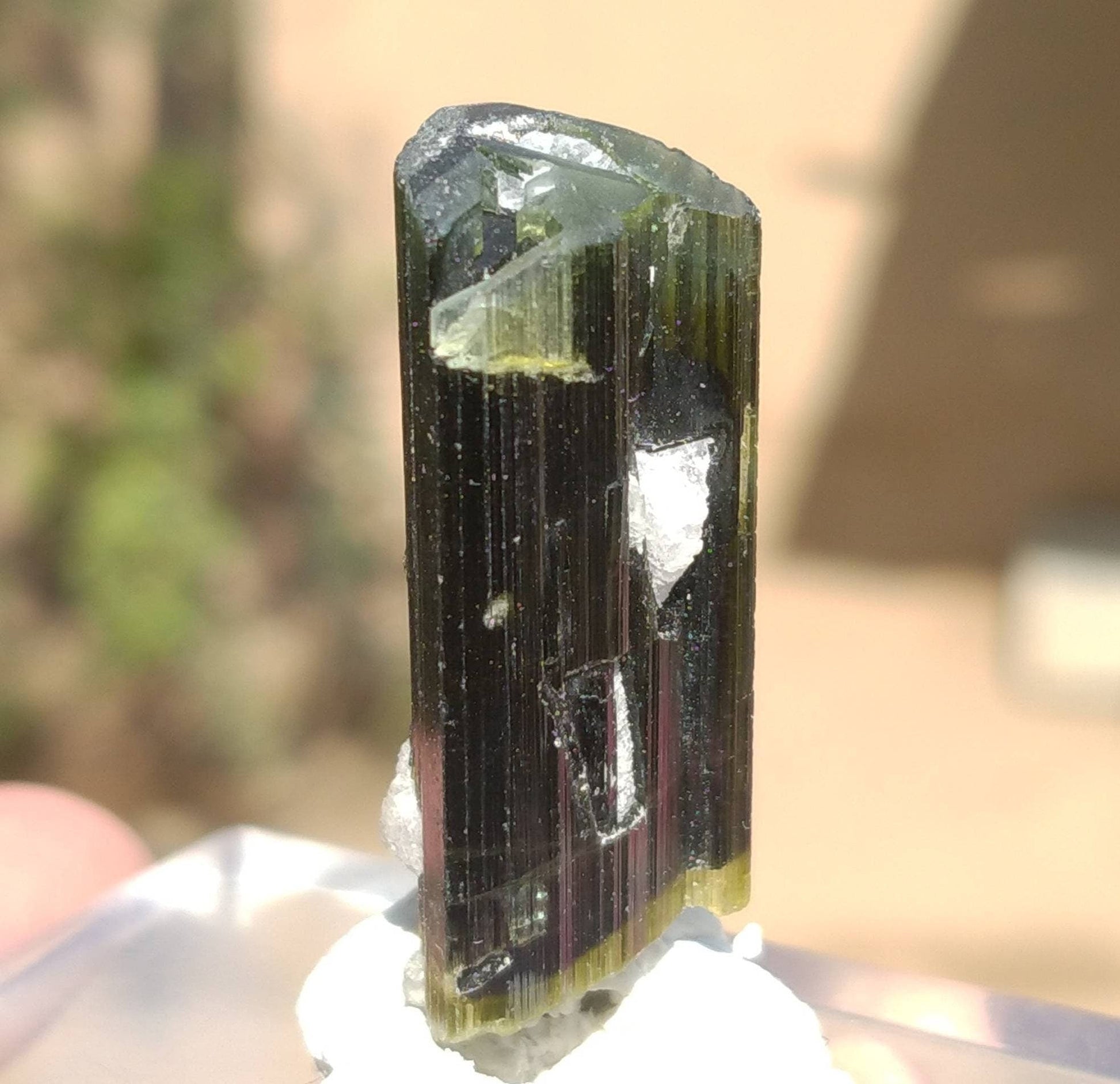 ARSAA GEMS AND MINERALSNatural top quality beautiful 8.4 grams double terminated double sided green cap Tourmaline crystal - Premium  from ARSAA GEMS AND MINERALS - Just $44.00! Shop now at ARSAA GEMS AND MINERALS