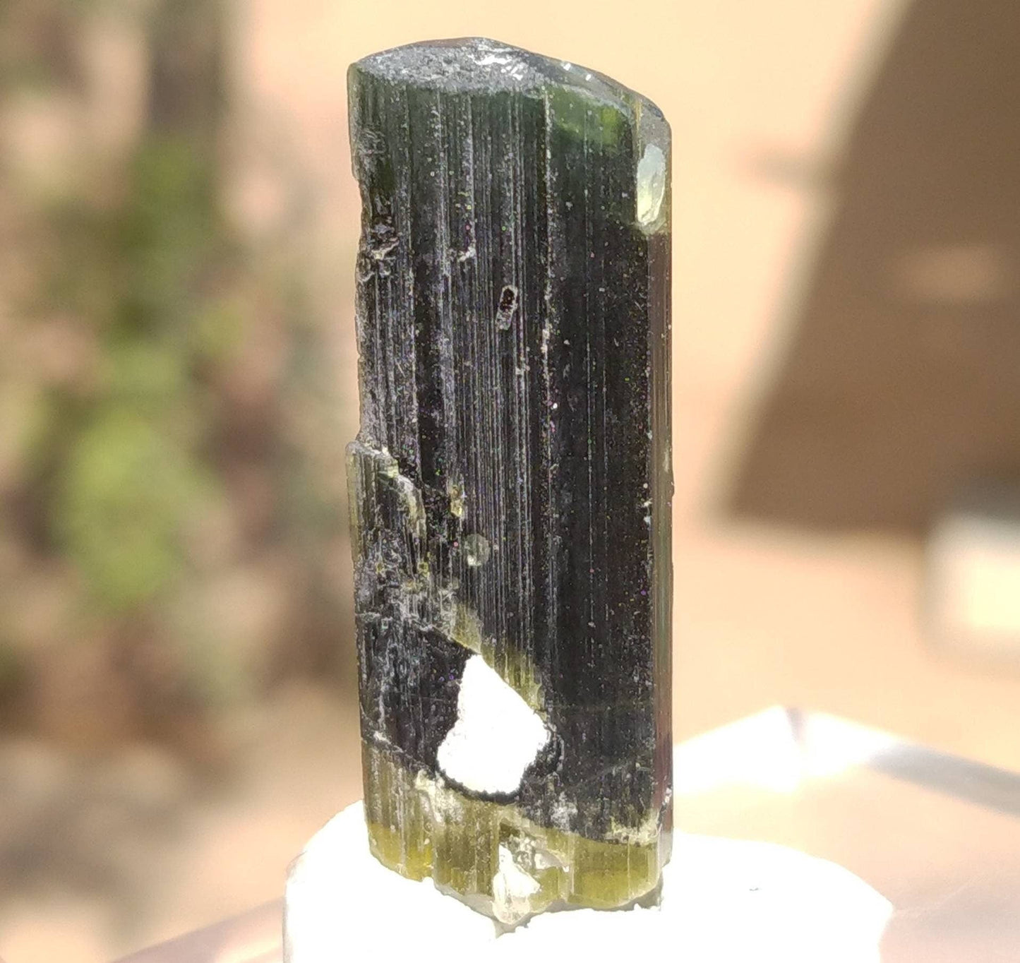 ARSAA GEMS AND MINERALSNatural top quality beautiful 8.4 grams double terminated double sided green cap Tourmaline crystal - Premium  from ARSAA GEMS AND MINERALS - Just $44.00! Shop now at ARSAA GEMS AND MINERALS