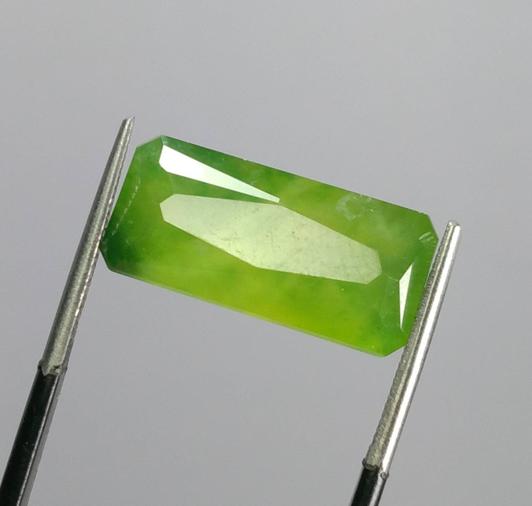 ARSAA GEMS AND MINERALSNatural good quality beautiful 10 carats radiant shape Faceted hydrograssular green garnet gem - Premium  from ARSAA GEMS AND MINERALS - Just $20.00! Shop now at ARSAA GEMS AND MINERALS