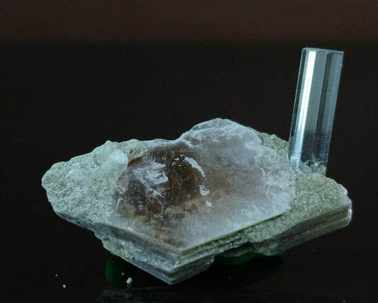 ARSAA GEMS AND MINERALSTerminated single on matrix on muscovite beautiful natural 4.5 grams clear crystal of aquamarine - Premium  from ARSAA GEMS AND MINERALS - Just $150.00! Shop now at ARSAA GEMS AND MINERALS