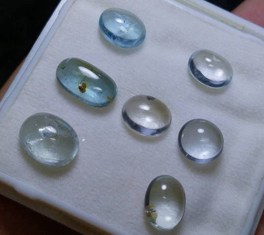 ARSAA GEMS AND MINERALSNatural fine quality beautiful 29 carat small lot of oval shapes aquamarine Cabochons - Premium  from ARSAA GEMS AND MINERALS - Just $58.00! Shop now at ARSAA GEMS AND MINERALS