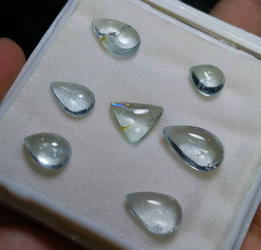 ARSAA GEMS AND MINERALSNatural fine quality beautiful 18 carats small lot of pear shapes aquamarine Cabochons - Premium  from ARSAA GEMS AND MINERALS - Just $36.00! Shop now at ARSAA GEMS AND MINERALS