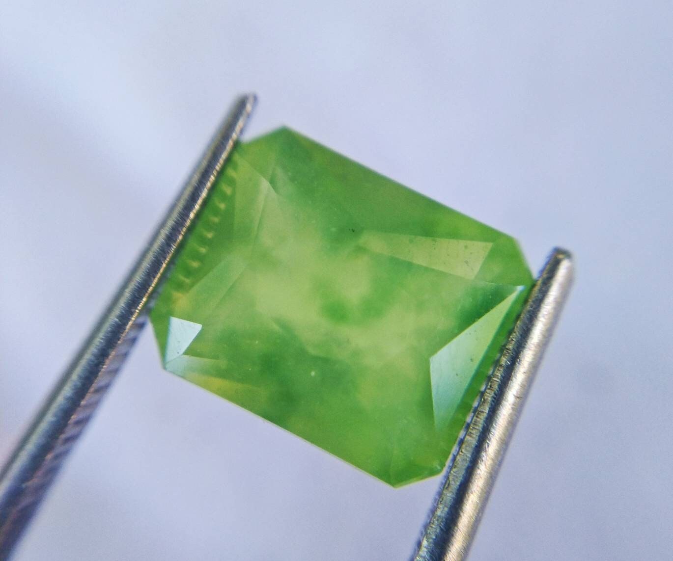 ARSAA GEMS AND MINERALSNatural top quality beautiful 4.5 carats radiant shape faceted green hydrograssular garnet gem - Premium  from ARSAA GEMS AND MINERALS - Just $12.00! Shop now at ARSAA GEMS AND MINERALS