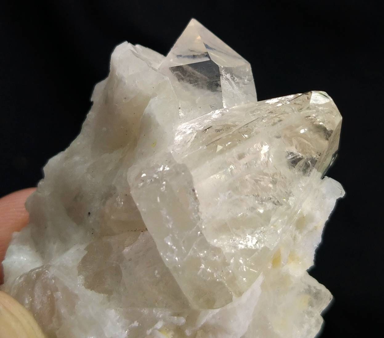 ARSAA GEMS AND MINERALSNatural fine quality aesthetic 68.8 grams beautiful combo of clear terminated quartz with clear terminated topaz on matrix with albite - Premium  from ARSAA GEMS AND MINERALS - Just $100.00! Shop now at ARSAA GEMS AND MINERALS