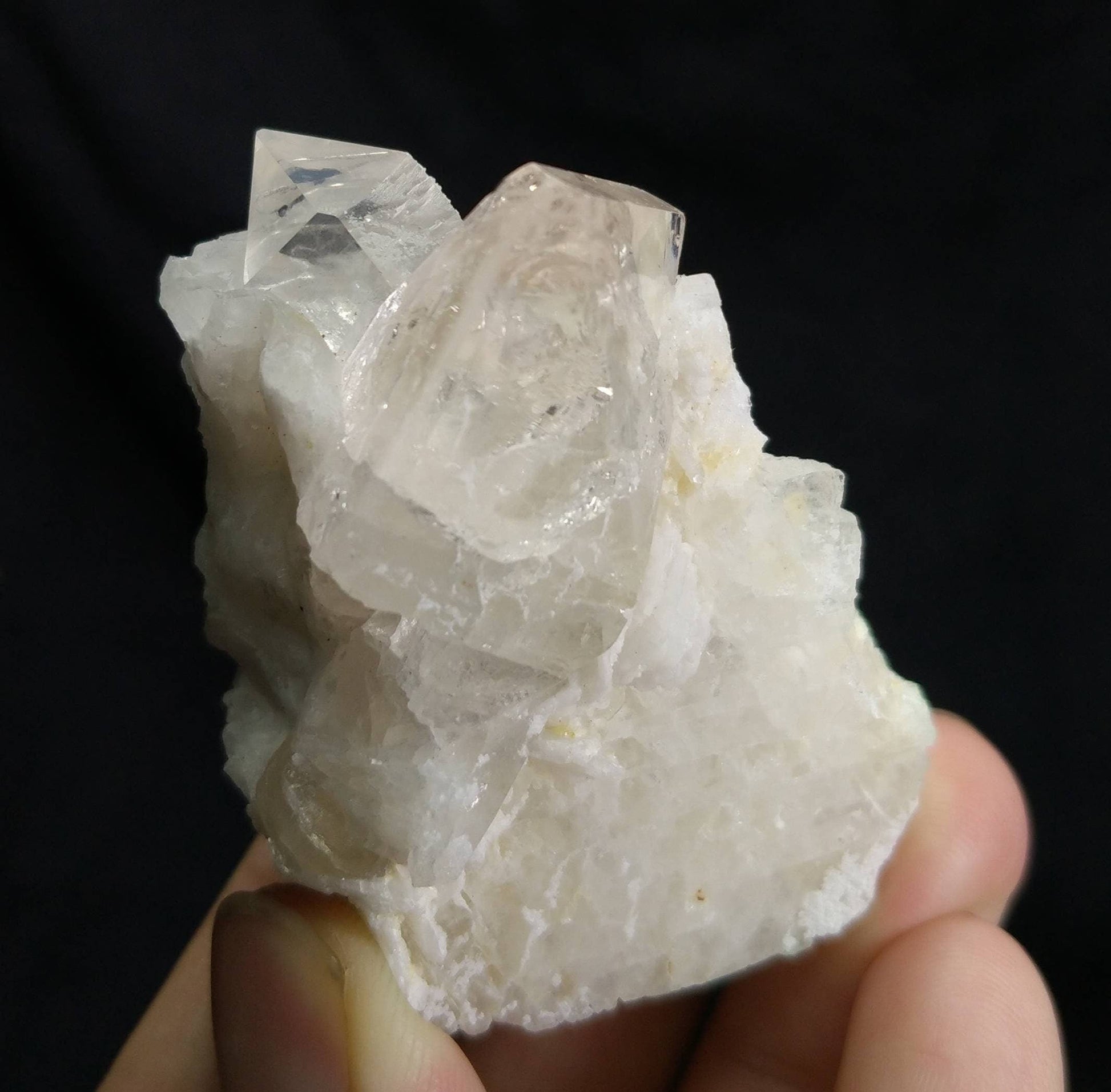 ARSAA GEMS AND MINERALSNatural fine quality aesthetic 68.8 grams beautiful combo of clear terminated quartz with clear terminated topaz on matrix with albite - Premium  from ARSAA GEMS AND MINERALS - Just $100.00! Shop now at ARSAA GEMS AND MINERALS