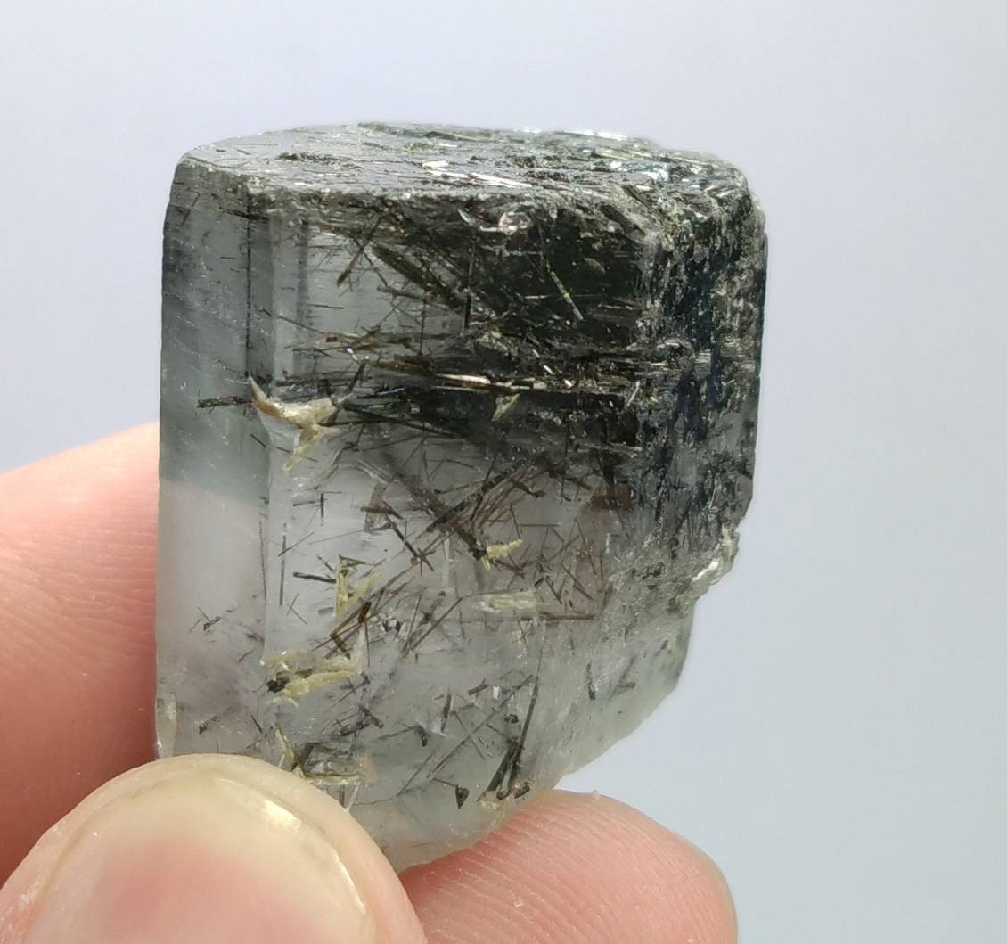 ARSAA GEMS AND MINERALSNatural top quality Very rare  terminated gemmy aquamarine included black tourmaline crystal - Premium  from ARSAA GEMS AND MINERALS - Just $100.00! Shop now at ARSAA GEMS AND MINERALS