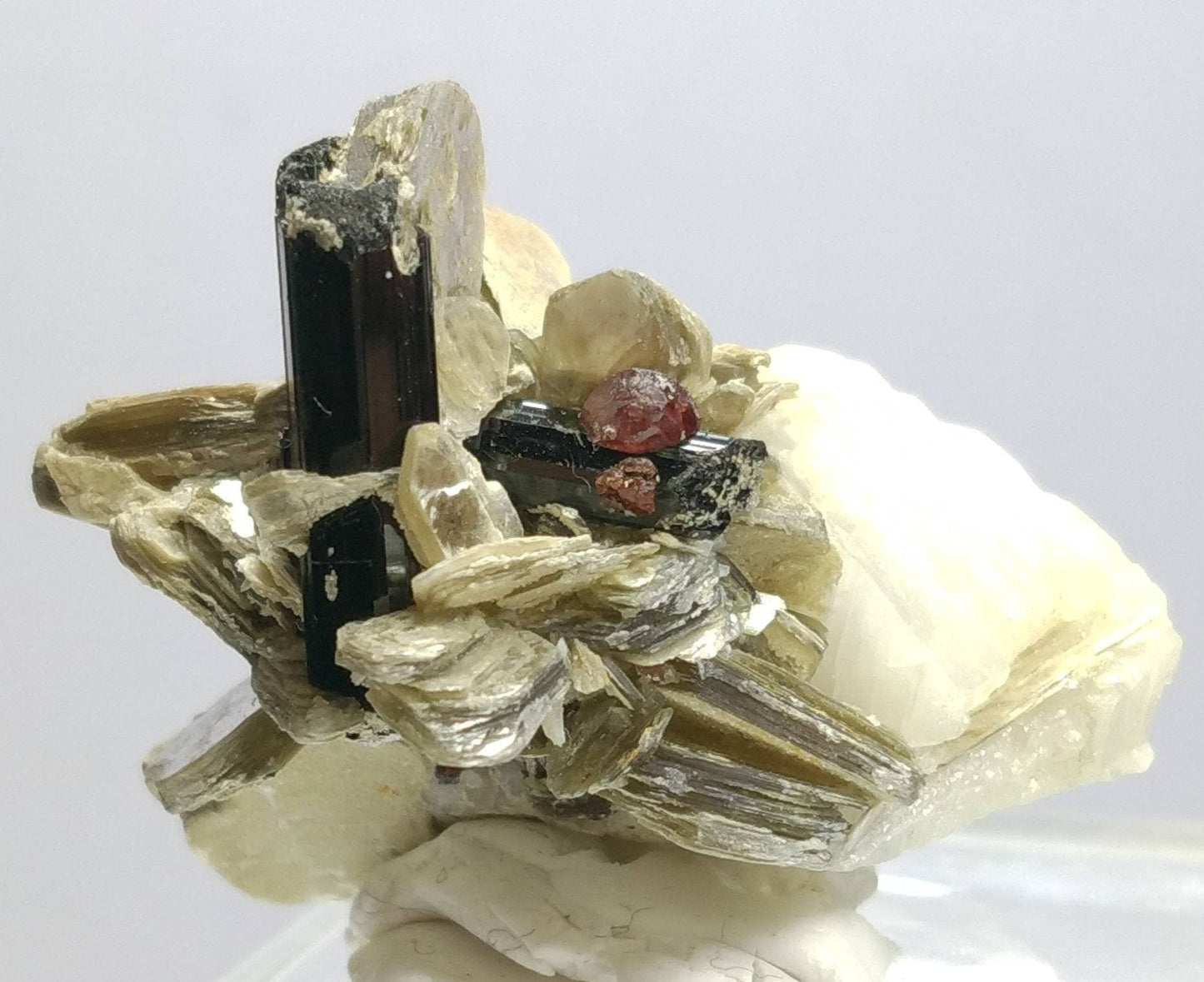 ARSAA GEMS AND MINERALSTop Quality beautiful natural 43.5 grams terminated cluster of black tourmaline with spessartine garnet Albite and muscovite mica - Premium  from ARSAA GEMS AND MINERALS - Just $60.00! Shop now at ARSAA GEMS AND MINERALS