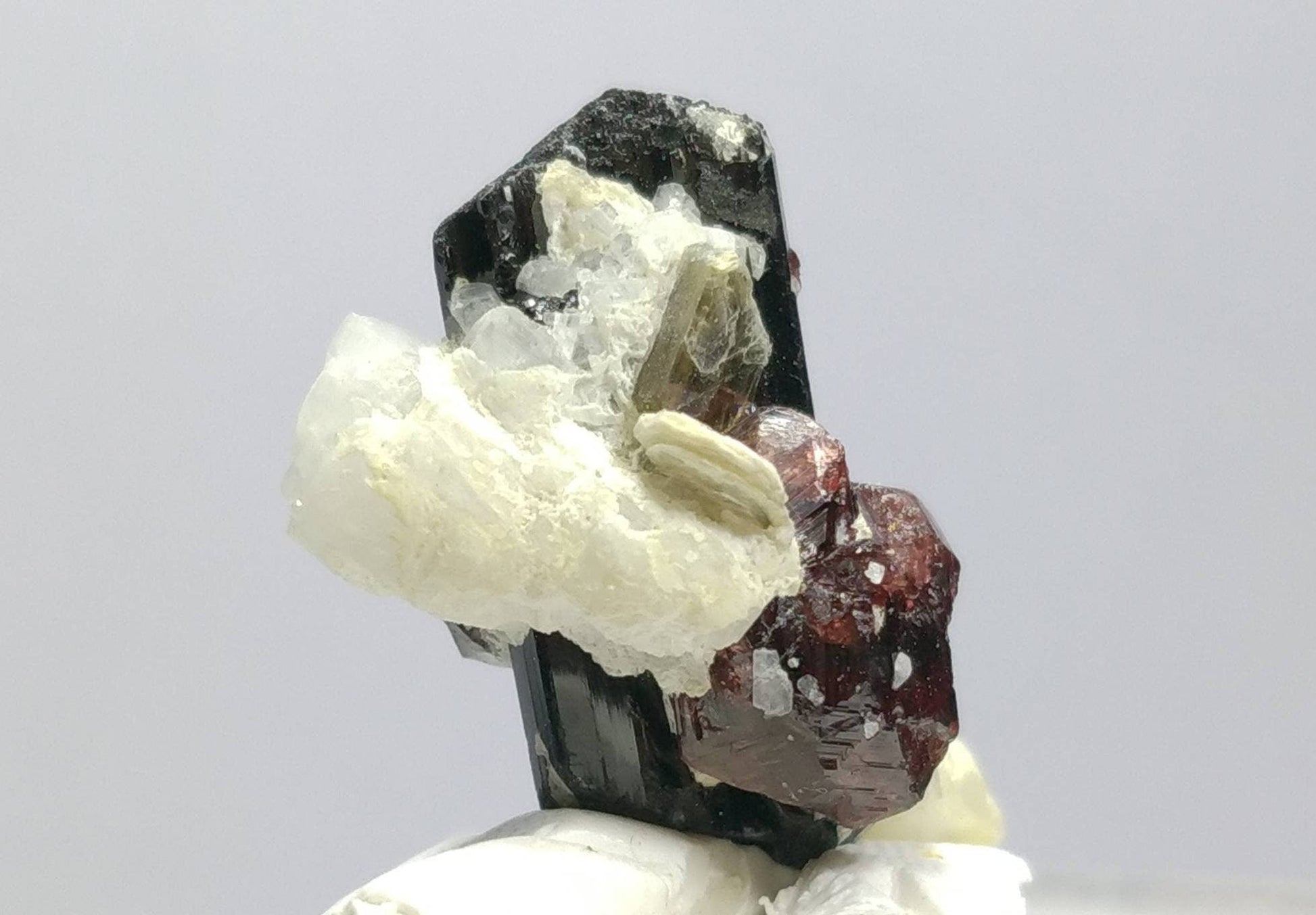 ARSAA GEMS AND MINERALSTop Quality beautiful natural 8 grams amazing terminated cluster of black tourmaline with spessartine garnet Albite and muscovite mica - Premium  from ARSAA GEMS AND MINERALS - Just $50.00! Shop now at ARSAA GEMS AND MINERALS