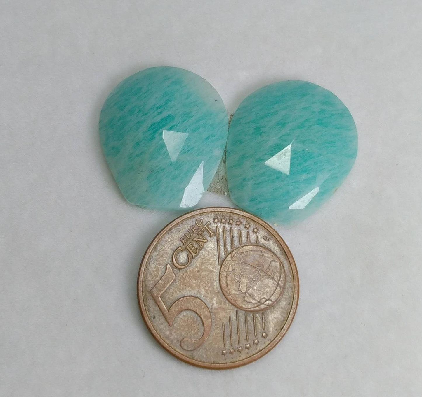 ARSAA GEMS AND MINERALSNatural top quality beautiful 23 carats pair of pear shape rose cut Faceted amazonite Cabochons - Premium  from ARSAA GEMS AND MINERALS - Just $18.00! Shop now at ARSAA GEMS AND MINERALS