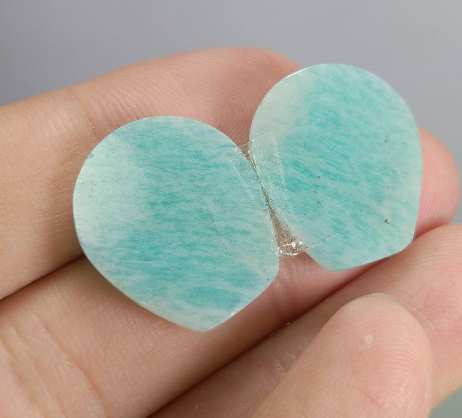 ARSAA GEMS AND MINERALSNatural top quality beautiful 23 carats pair of pear shape rose cut Faceted amazonite Cabochons - Premium  from ARSAA GEMS AND MINERALS - Just $18.00! Shop now at ARSAA GEMS AND MINERALS