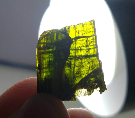 ARSAA GEMS AND MINERALSNatural clear aesthetic 3.8 gram Beautiful perfectly terminated etched pleochroic epidote crystal - Premium  from ARSAA GEMS AND MINERALS - Just $25.00! Shop now at ARSAA GEMS AND MINERALS