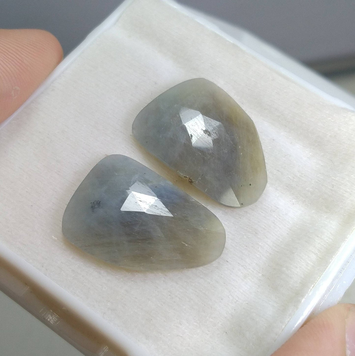 ARSAA GEMS AND MINERALSNatural fine quality aesthetic 24 carats rose cut Faceted pair of sapphire cabochons - Premium  from ARSAA GEMS AND MINERALS - Just $24.00! Shop now at ARSAA GEMS AND MINERALS