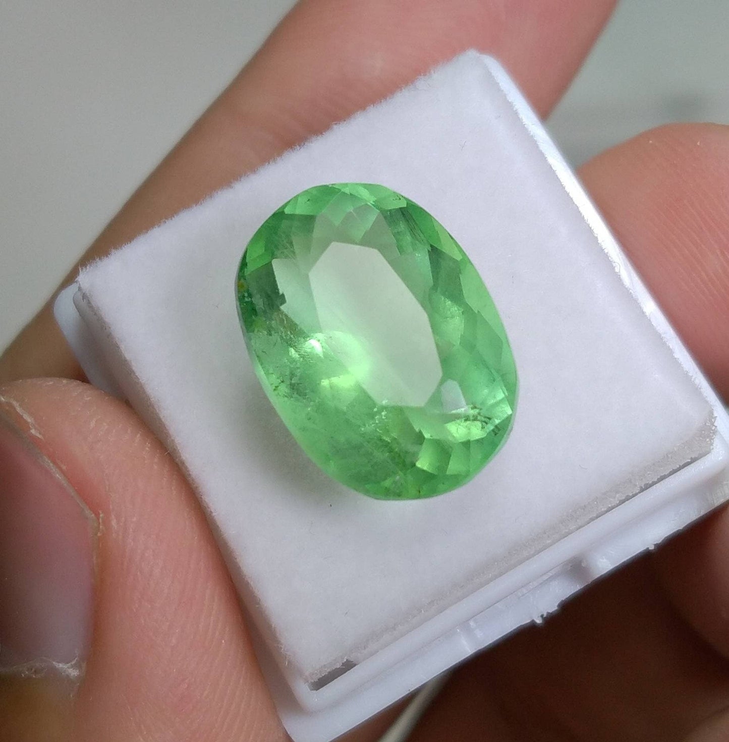 ARSAA GEMS AND MINERALSNatural fine quality beautiful 13.5 carat aesthetic green faceted oval cut shape fluorite gem - Premium  from ARSAA GEMS AND MINERALS - Just $26.00! Shop now at ARSAA GEMS AND MINERALS