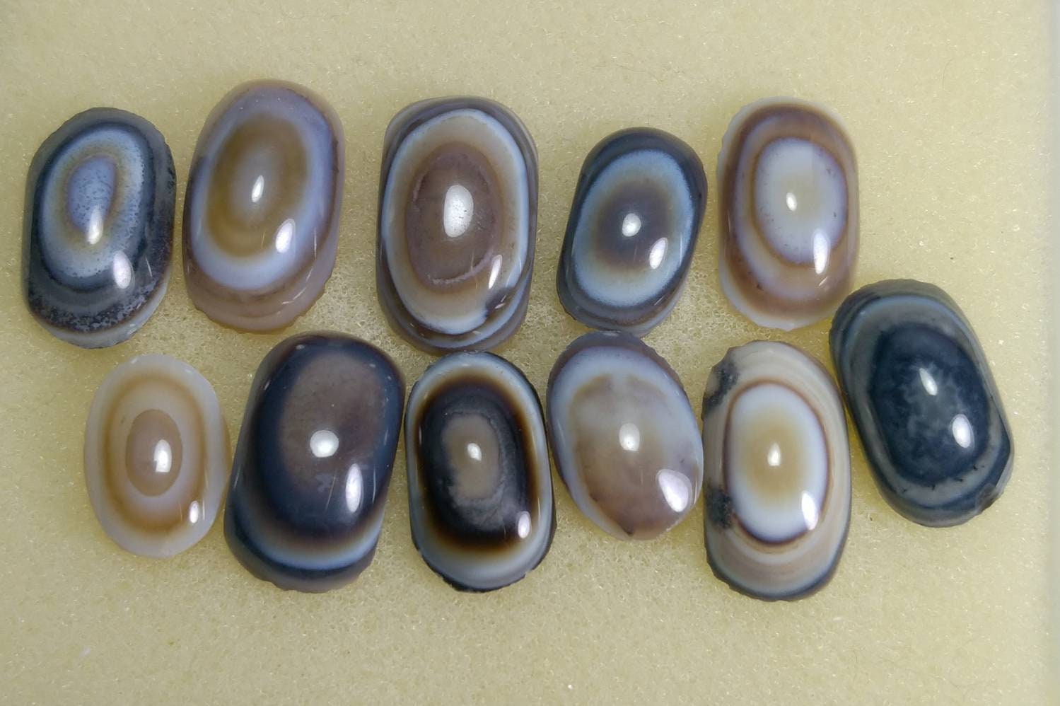 ARSAA GEMS AND MINERALSNatural fine quality beautiful 53 carats small lot of rare banded eye agate Cabochons - Premium  from ARSAA GEMS AND MINERALS - Just $40.00! Shop now at ARSAA GEMS AND MINERALS