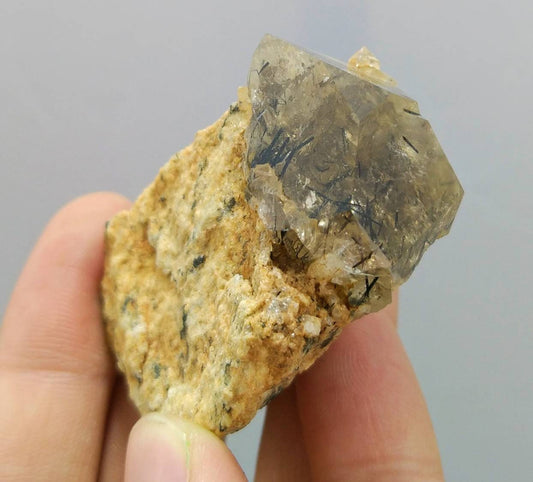 ARSAA GEMS AND MINERALSNatural aesthetic terminated single on matrix Riebeckite included quartz cluster from zagi mountain KP Pakistan, weight, 59.2 grams - Premium  from ARSAA GEMS AND MINERALS - Just $60.00! Shop now at ARSAA GEMS AND MINERALS