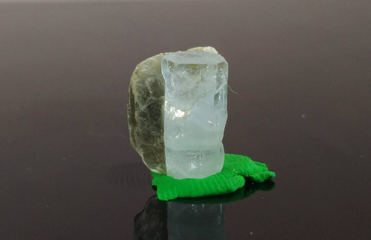 ARSAA GEMS AND MINERALSNatural light blue transparent aquamarine crystal with moscovite from Skardu GilgitBaltistan Pakistan, weight 2.3 grams - Premium  from ARSAA GEMS AND MINERALS - Just $20.00! Shop now at ARSAA GEMS AND MINERALS