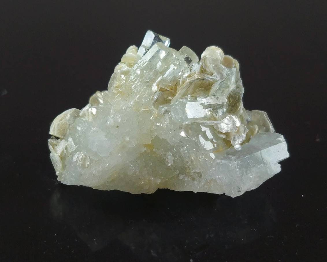 ARSAA GEMS AND MINERALSNatural light blue transparent aquamarine cluster with moscovite from Skardu GilgitBaltistan Pakistan, weight 9.5 grams - Premium  from ARSAA GEMS AND MINERALS - Just $25.00! Shop now at ARSAA GEMS AND MINERALS