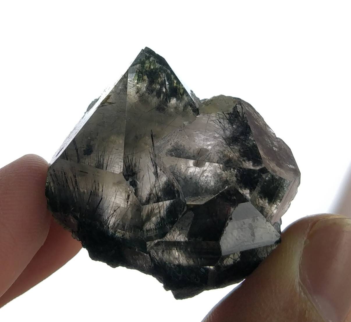 ARSAA GEMS AND MINERALSNatural top quality 37 grams blue Reibeckite included smoky quartz Crystal from Zagi mountain KP Pakistan, weight 37 grams - Premium  from ARSAA GEMS AND MINERALS - Just $60.00! Shop now at ARSAA GEMS AND MINERALS