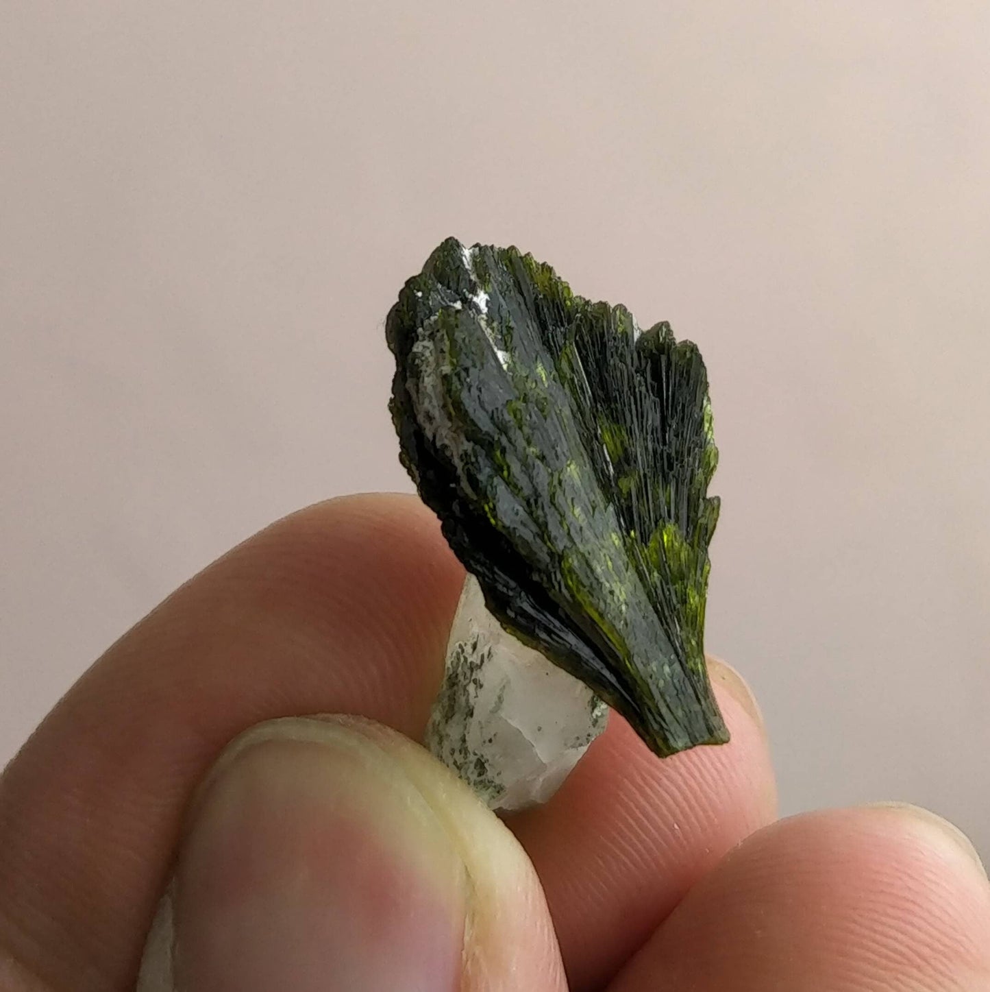 ARSAA GEMS AND MINERALSNatural aesthetic unique combination of bowtie epidote on quartz terminated crystal from Pakistan, weight: 4.1 grams - Premium  from ARSAA GEMS AND MINERALS - Just $40.00! Shop now at ARSAA GEMS AND MINERALS