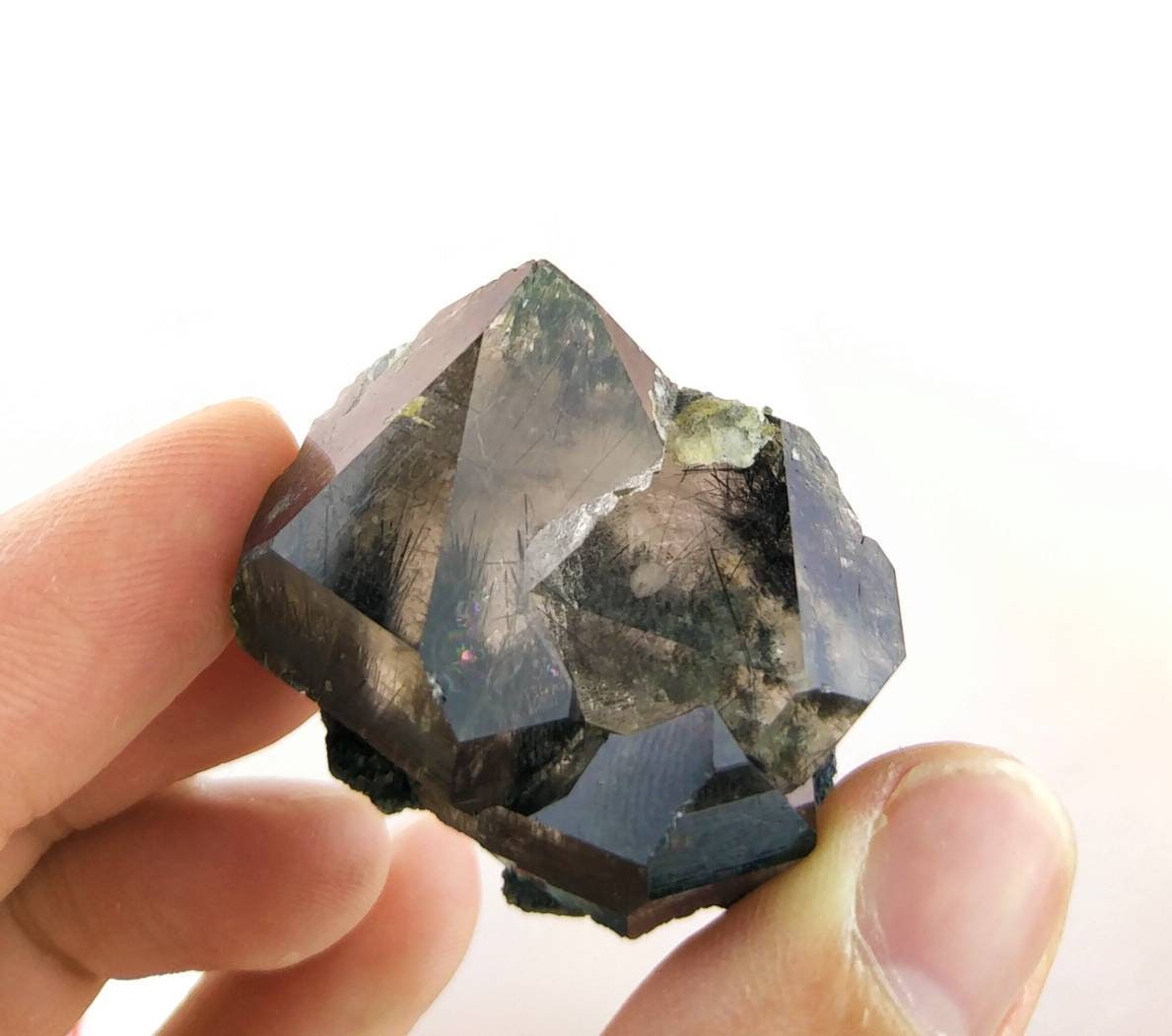 ARSAA GEMS AND MINERALSNatural top quality 37 grams blue Reibeckite included smoky quartz Crystal from Zagi mountain KP Pakistan, weight 37 grams - Premium  from ARSAA GEMS AND MINERALS - Just $60.00! Shop now at ARSAA GEMS AND MINERALS