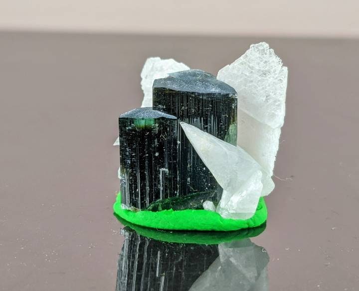 ARSAA GEMS AND MINERALSNatural top quality beautiful 7.1 grams terminated green cap Tourmaline crystal with albite from Astaknala Shigar Valley Gilgit Pakistan - Premium  from ARSAA GEMS AND MINERALS - Just $20.00! Shop now at ARSAA GEMS AND MINERALS