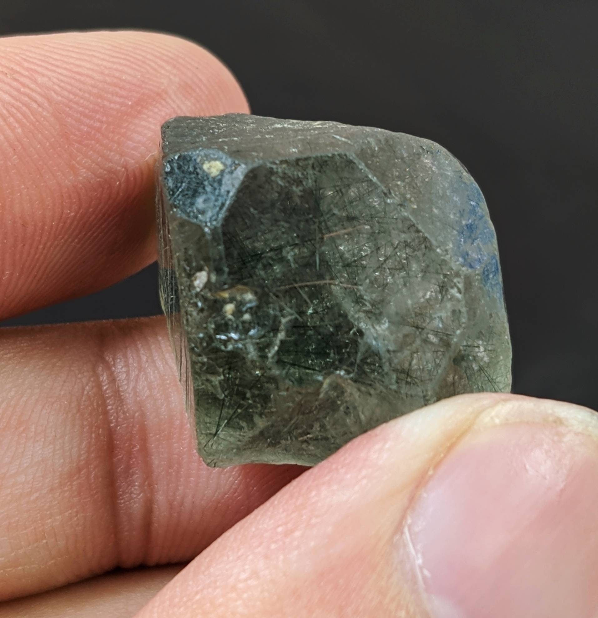 ARSAA GEMS AND MINERALSGreen Apatite with basolite inclusion transparent  crystal from Mohmand Agency KPK Pakistan, weight 16.3 grams - Premium  from ARSAA GEMS AND MINERALS - Just $20.00! Shop now at ARSAA GEMS AND MINERALS