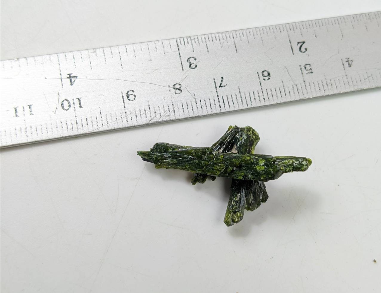 ARSAA GEMS AND MINERALSNatural aesthetic double green spray amazing junction Epidote terminated crystal from Pakistan, weight: 3 grams - Premium  from ARSAA GEMS AND MINERALS - Just $15.00! Shop now at ARSAA GEMS AND MINERALS